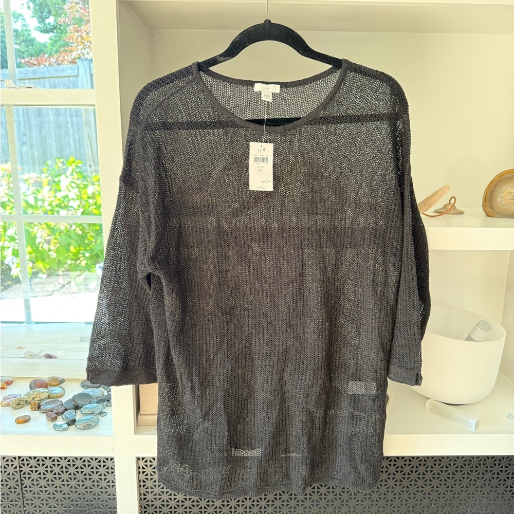 J. Jill Black Sheer Women's Sweater
